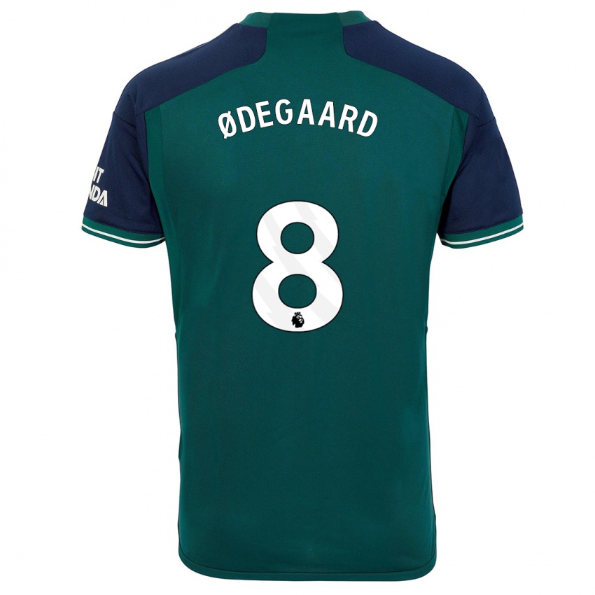 Uomo Maglia Martin Odegaard #8 Verde Kit Gara Third 2023/24 Maglietta