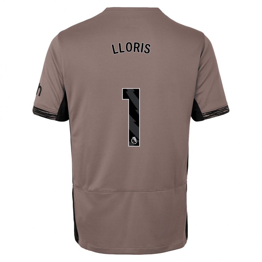 Uomo Maglia Hugo Lloris #1 Beige Scuro Kit Gara Third 2023/24 Maglietta