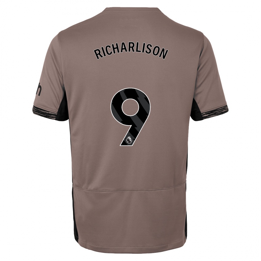 Uomo Maglia Richarlison #9 Beige Scuro Kit Gara Third 2023/24 Maglietta