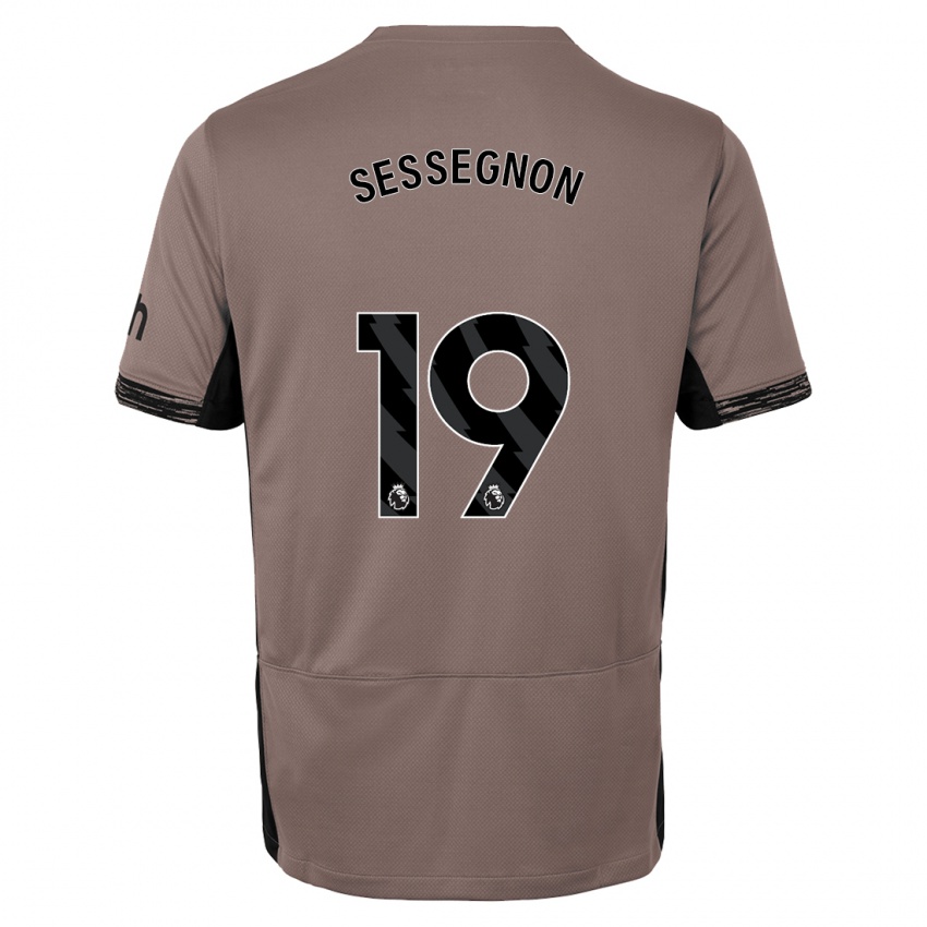 Uomo Maglia Ryan Sessegnon #19 Beige Scuro Kit Gara Third 2023/24 Maglietta