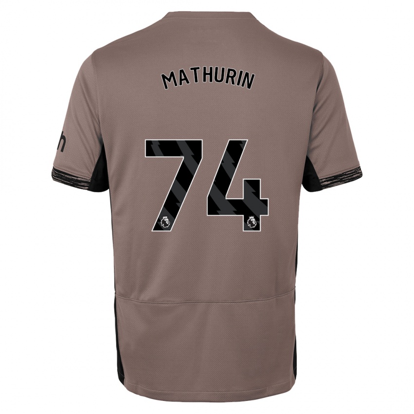 Uomo Maglia Roshaun Mathurin #74 Beige Scuro Kit Gara Third 2023/24 Maglietta