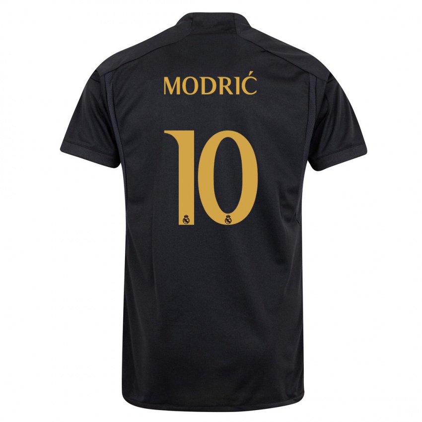 Uomo Maglia Luka Modric #10 Nero Kit Gara Third 2023/24 Maglietta