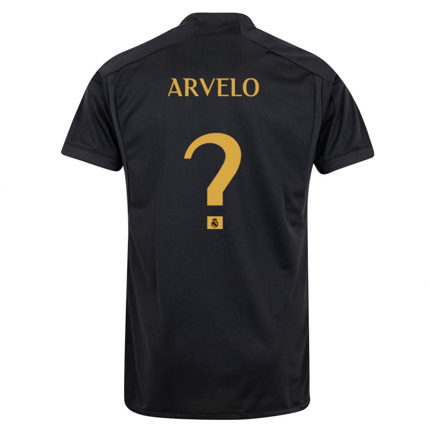 Uomo Maglia Adam Arvelo #0 Nero Kit Gara Third 2023/24 Maglietta