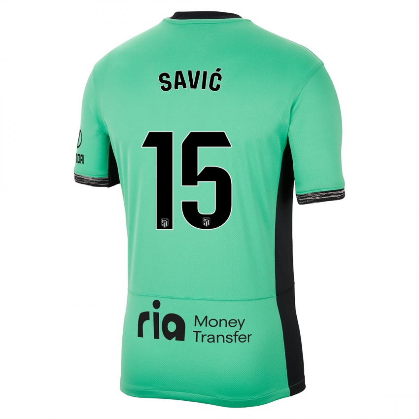 Uomo Maglia Stefan Savic #15 Verde Primavera Kit Gara Third 2023/24 Maglietta