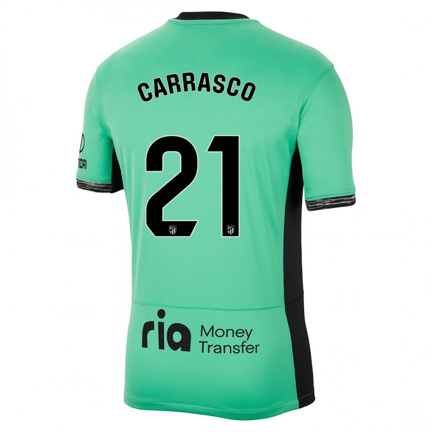 Uomo Maglia Yannick Carrasco #21 Verde Primavera Kit Gara Third 2023/24 Maglietta