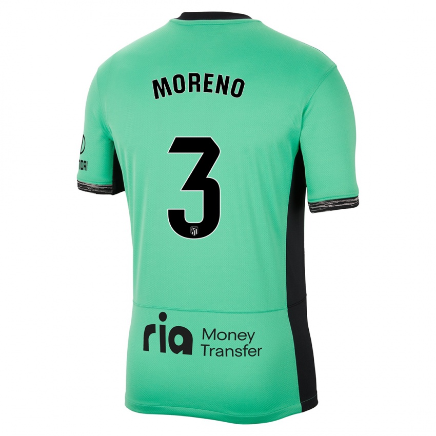 Uomo Maglia Marco Moreno #3 Verde Primavera Kit Gara Third 2023/24 Maglietta
