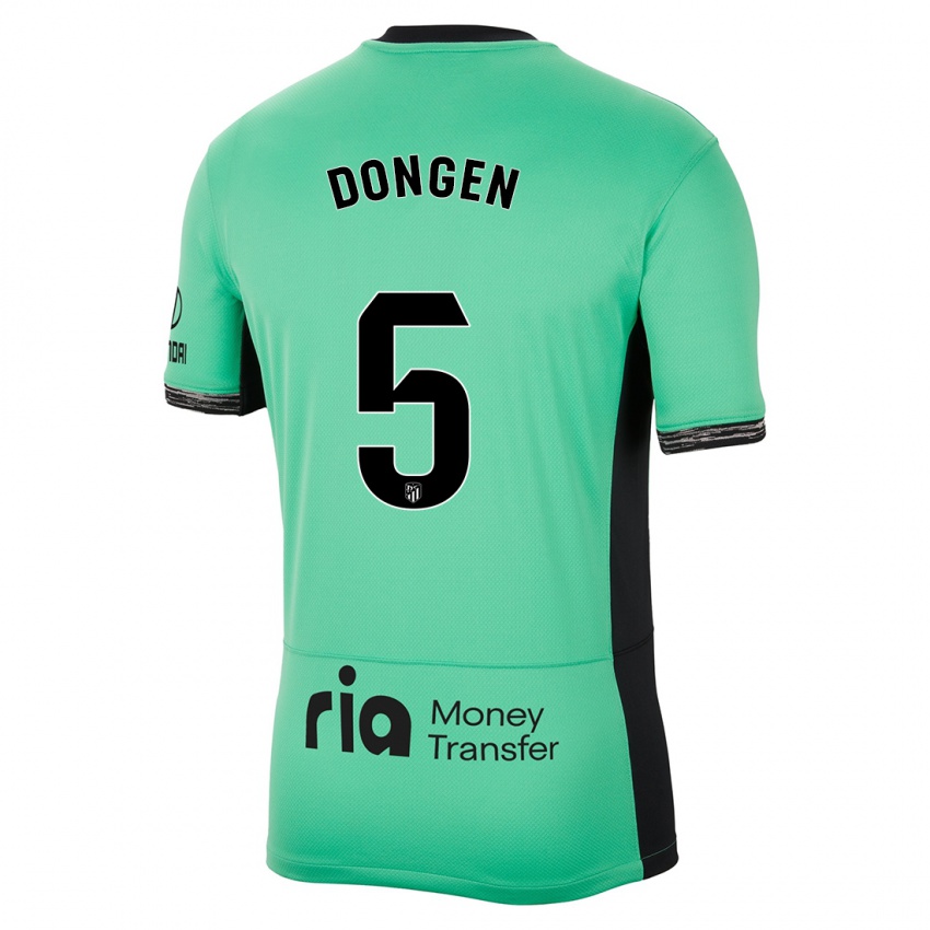 Uomo Maglia Merel Van Dongen #5 Verde Primavera Kit Gara Third 2023/24 Maglietta
