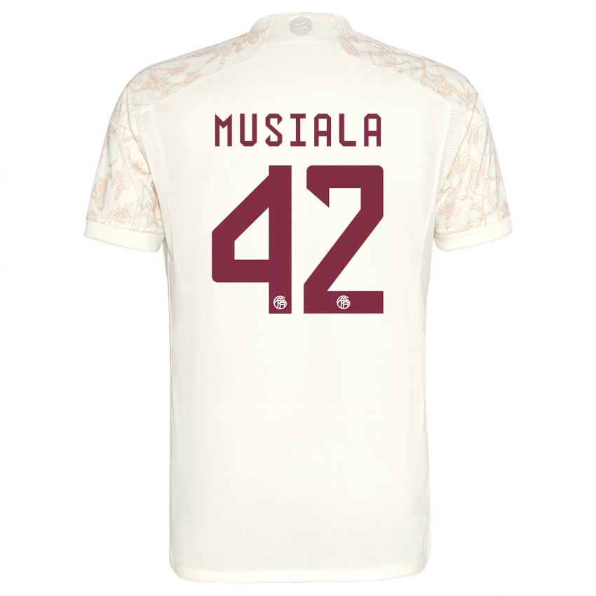 Uomo Maglia Jamal Musiala #42 Bianco Kit Gara Third 2023/24 Maglietta