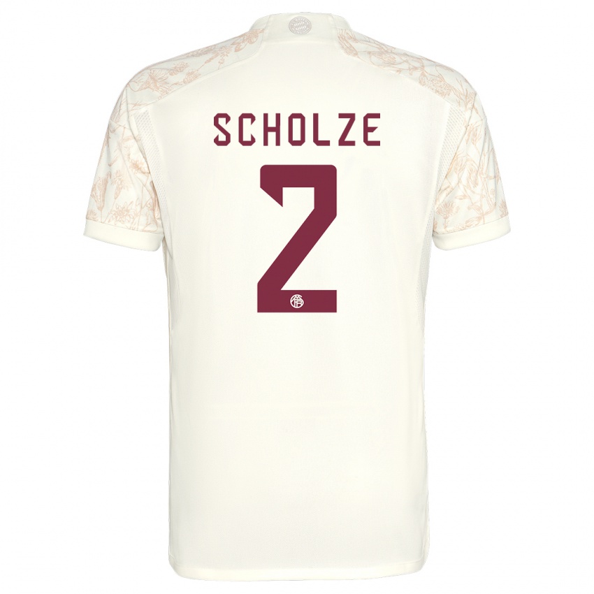 Uomo Maglia Max Scholze #2 Bianco Kit Gara Third 2023/24 Maglietta