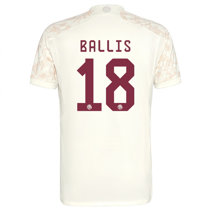 Uomo Maglia Benjamin Ballis #18 Bianco Kit Gara Third 2023/24 Maglietta