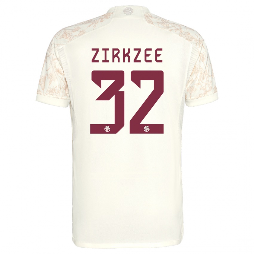 Uomo Maglia Joshua Zirkzee #32 Bianco Kit Gara Third 2023/24 Maglietta