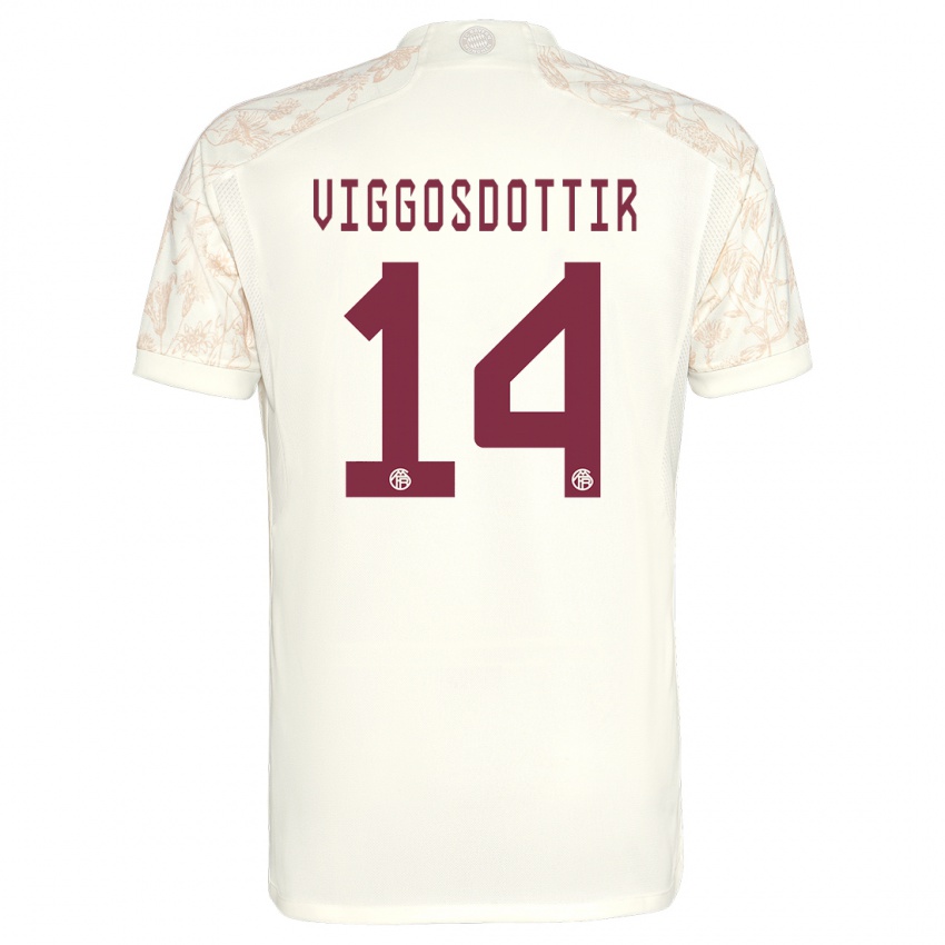 Uomo Maglia Glodis Perla Viggosdottir #14 Bianco Kit Gara Third 2023/24 Maglietta