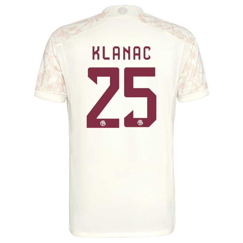 Uomo Maglia Luka Klanac #25 Bianco Kit Gara Third 2023/24 Maglietta