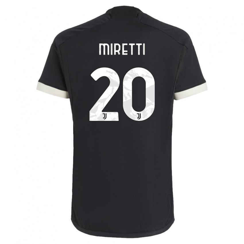 Uomo Maglia Fabio Miretti #20 Nero Kit Gara Third 2023/24 Maglietta