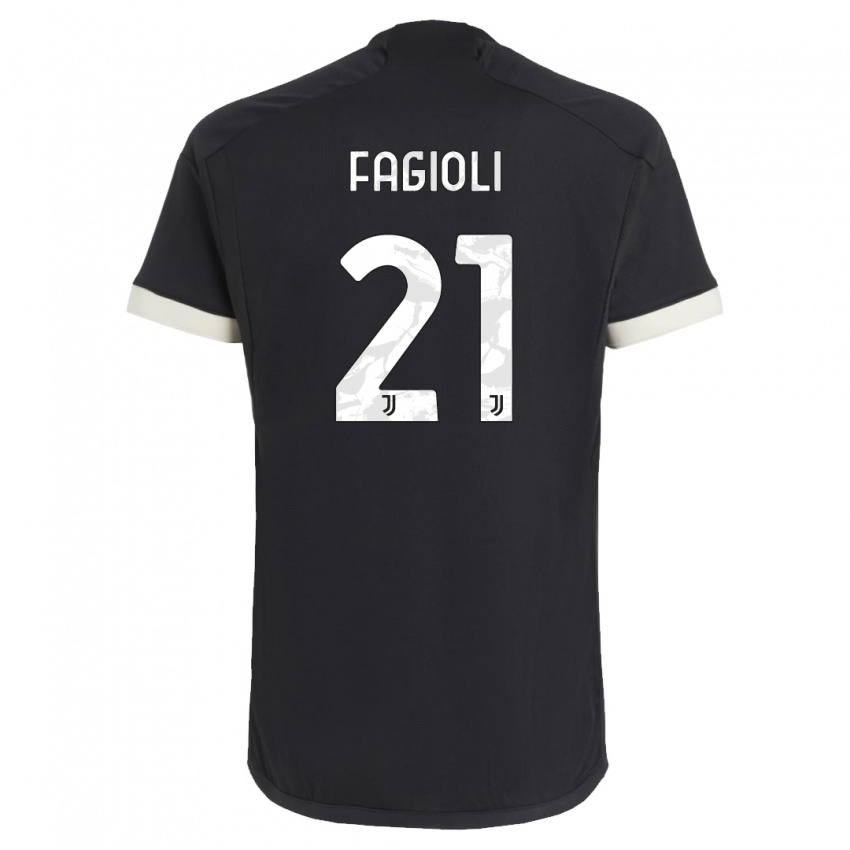 Uomo Maglia Nicolo Fagioli #21 Nero Kit Gara Third 2023/24 Maglietta