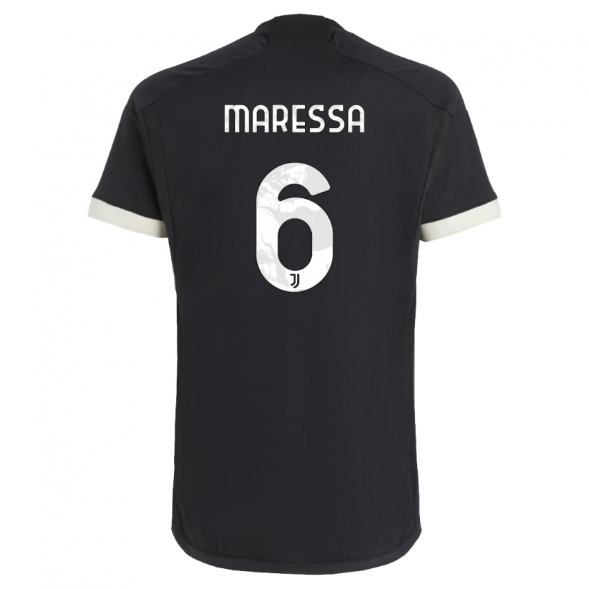 Uomo Maglia Tommaso Maressa #6 Nero Kit Gara Third 2023/24 Maglietta