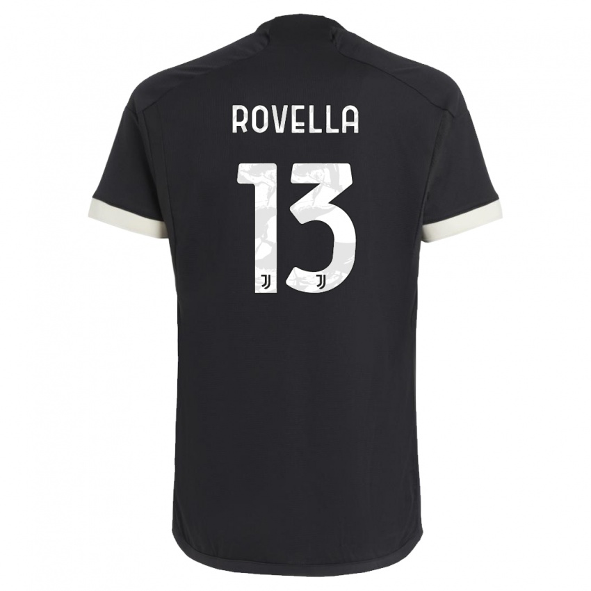 Uomo Maglia Nicolo Rovella #13 Nero Kit Gara Third 2023/24 Maglietta