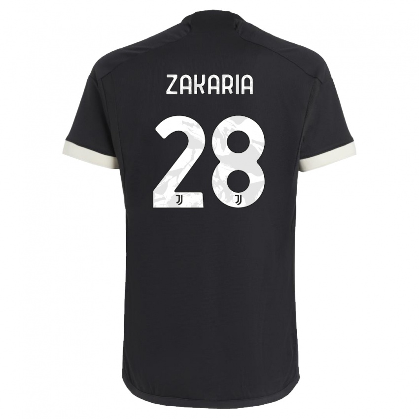 Uomo Maglia Denis Zakaria #28 Nero Kit Gara Third 2023/24 Maglietta