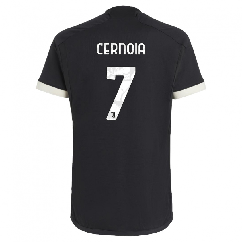 Uomo Maglia Valentina Cernoia #7 Nero Kit Gara Third 2023/24 Maglietta