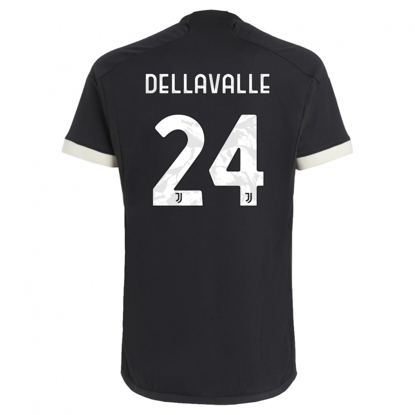 Uomo Maglia Lorenzo Dellavalle #24 Nero Kit Gara Third 2023/24 Maglietta