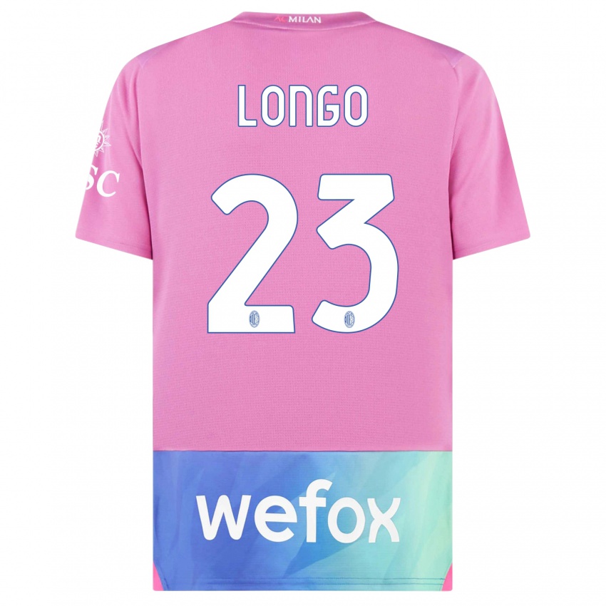 Uomo Maglia Miriam Longo #23 Rosa Viola Kit Gara Third 2023/24 Maglietta