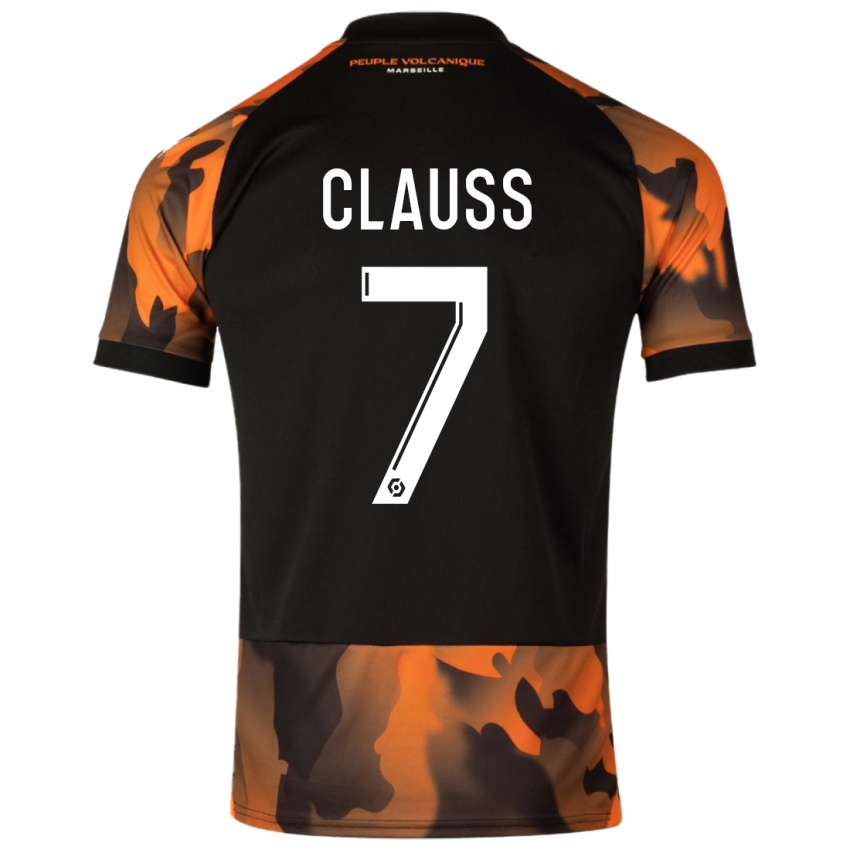 Uomo Maglia Jonathan Clauss #7 Nero Arancione Kit Gara Third 2023/24 Maglietta