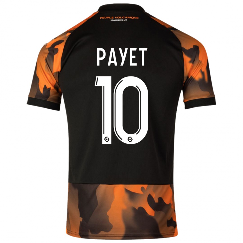 Uomo Maglia Dimitri Payet #10 Nero Arancione Kit Gara Third 2023/24 Maglietta