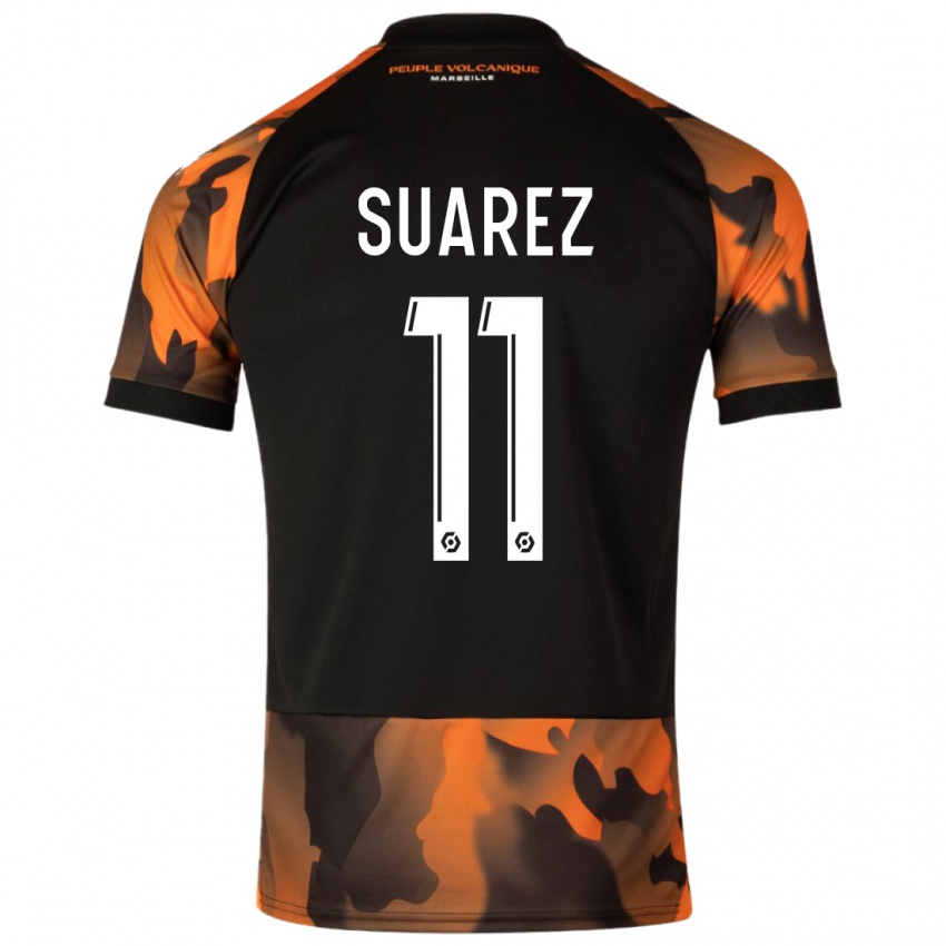 Uomo Maglia Luis Suarez #11 Nero Arancione Kit Gara Third 2023/24 Maglietta