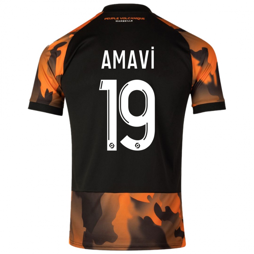 Uomo Maglia Jordan Amavi #19 Nero Arancione Kit Gara Third 2023/24 Maglietta