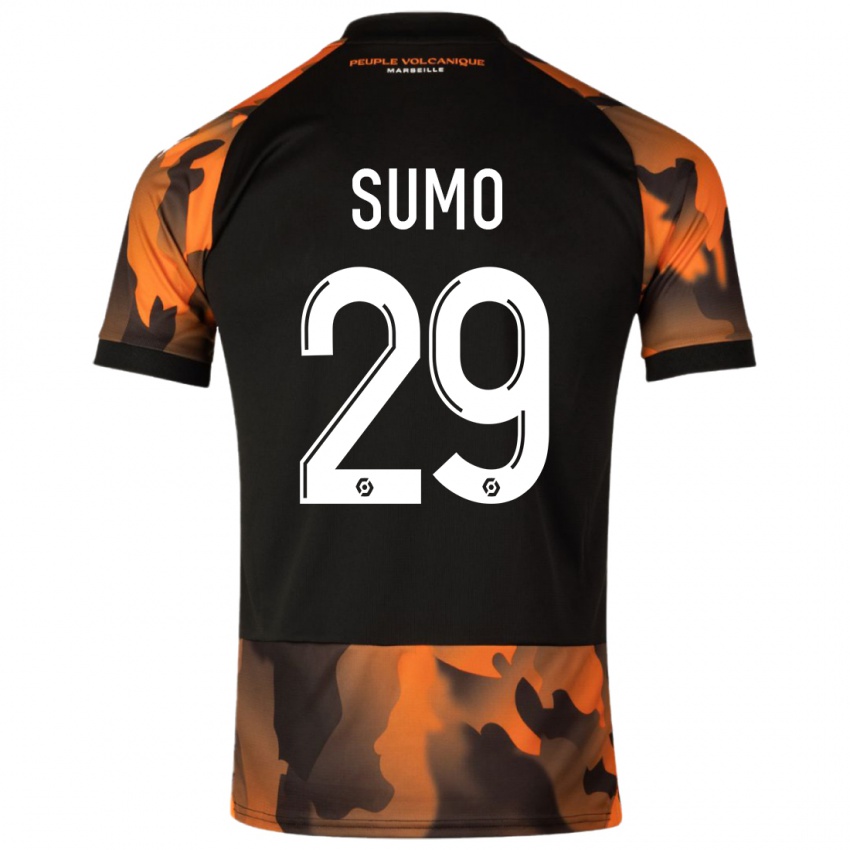 Uomo Maglia Eva Sumo #29 Nero Arancione Kit Gara Third 2023/24 Maglietta