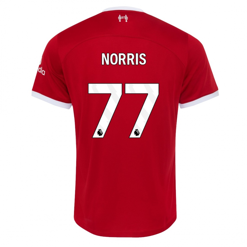 Donna Maglia James Norris #77 Rosso Kit Gara Home 2023/24 Maglietta