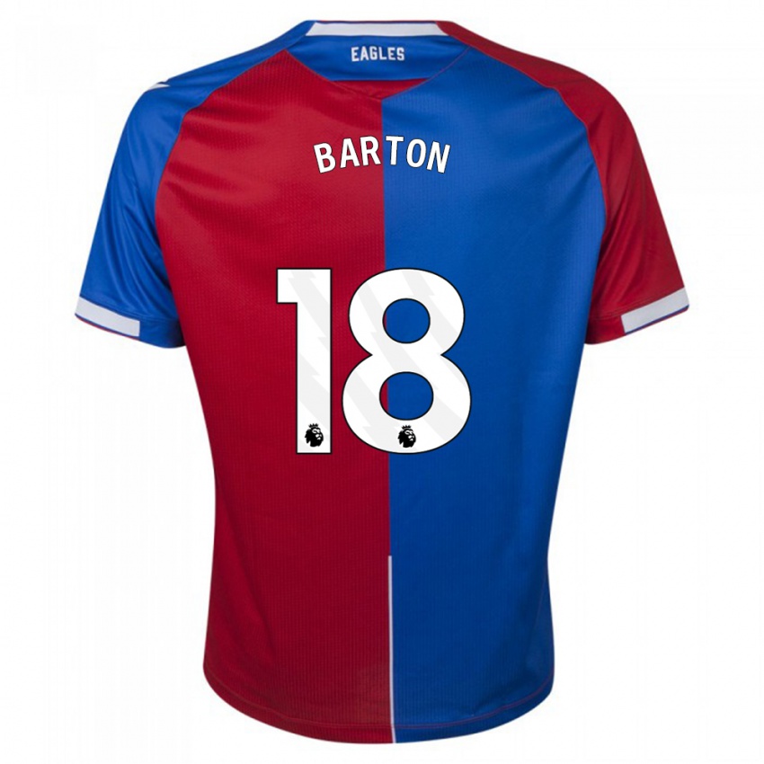 Donna Maglia Kirsty Barton #18 Rosso Blu Kit Gara Home 2023/24 Maglietta