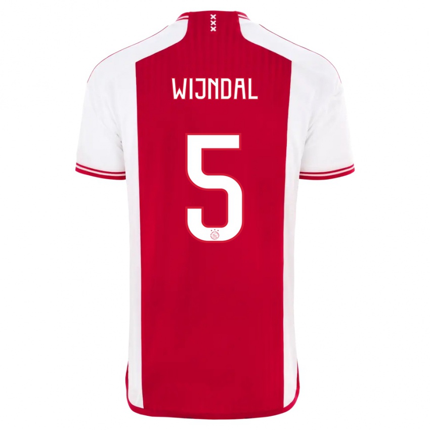 Donna Maglia Owen Wijndal #5 Rosso Bianco Kit Gara Home 2023/24 Maglietta