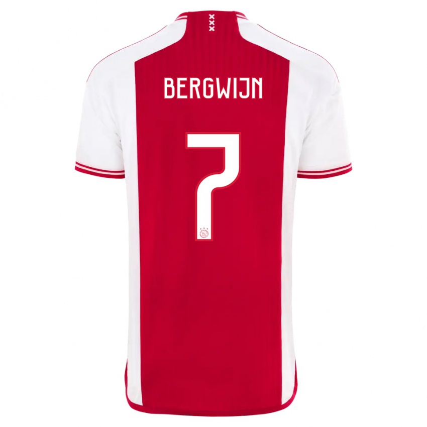 Donna Maglia Steven Bergwijn #7 Rosso Bianco Kit Gara Home 2023/24 Maglietta