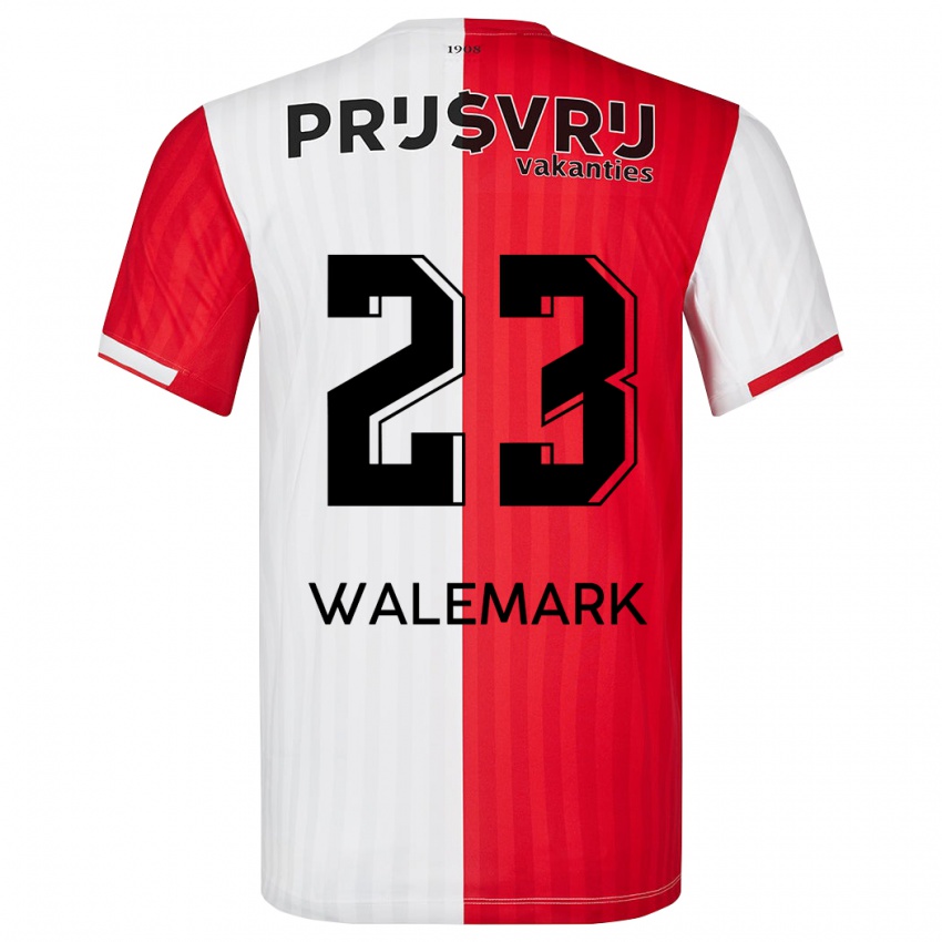 Donna Maglia Patrik Walemark #23 Rosso Bianco Kit Gara Home 2023/24 Maglietta