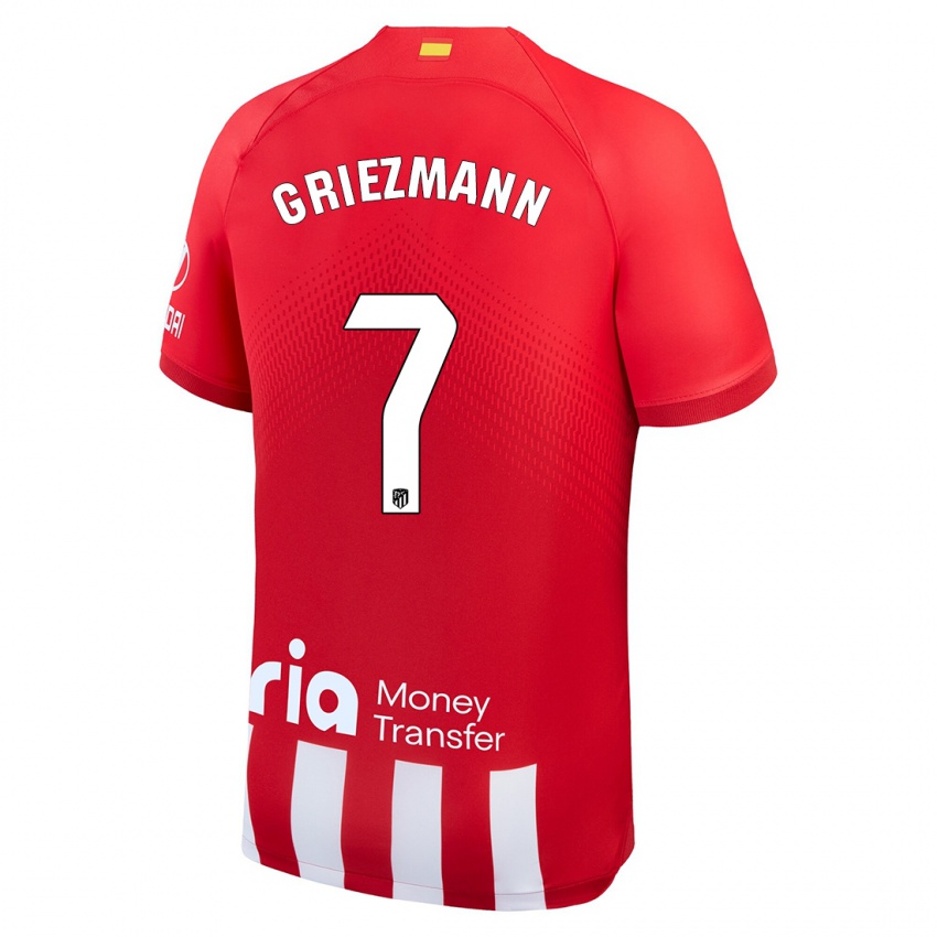 Donna Maglia Antoine Griezmann #7 Rosso Bianco Kit Gara Home 2023/24 Maglietta