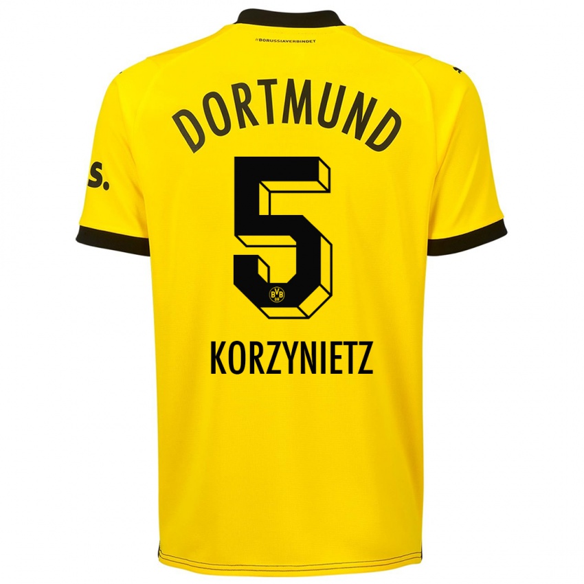 Donna Maglia Jaden Korzynietz #5 Giallo Kit Gara Home 2023/24 Maglietta