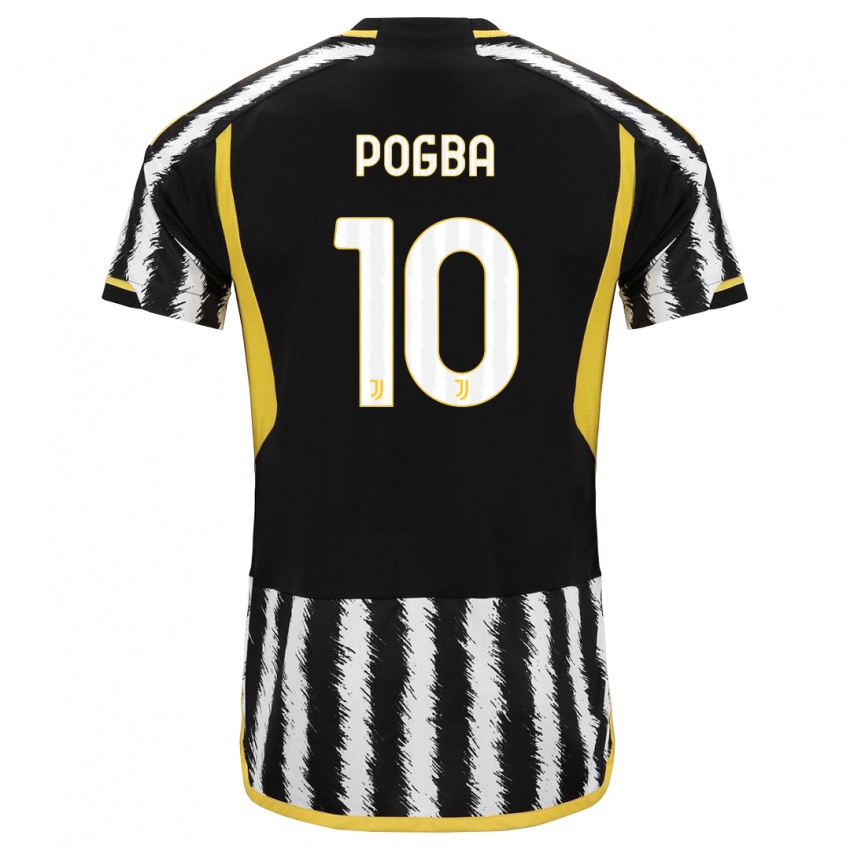 Donna Maglia Paul Pogba #10 Nero Bianco Kit Gara Home 2023/24 Maglietta
