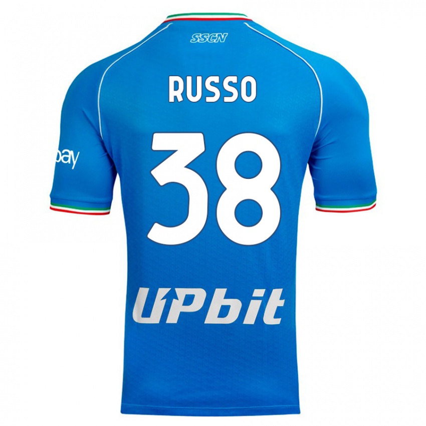 Donna Maglia Lorenzo Russo #38 Cielo Blu Kit Gara Home 2023/24 Maglietta