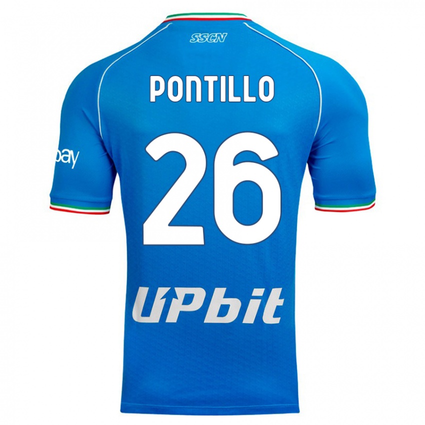 Donna Maglia Pasquale Pontillo #26 Cielo Blu Kit Gara Home 2023/24 Maglietta