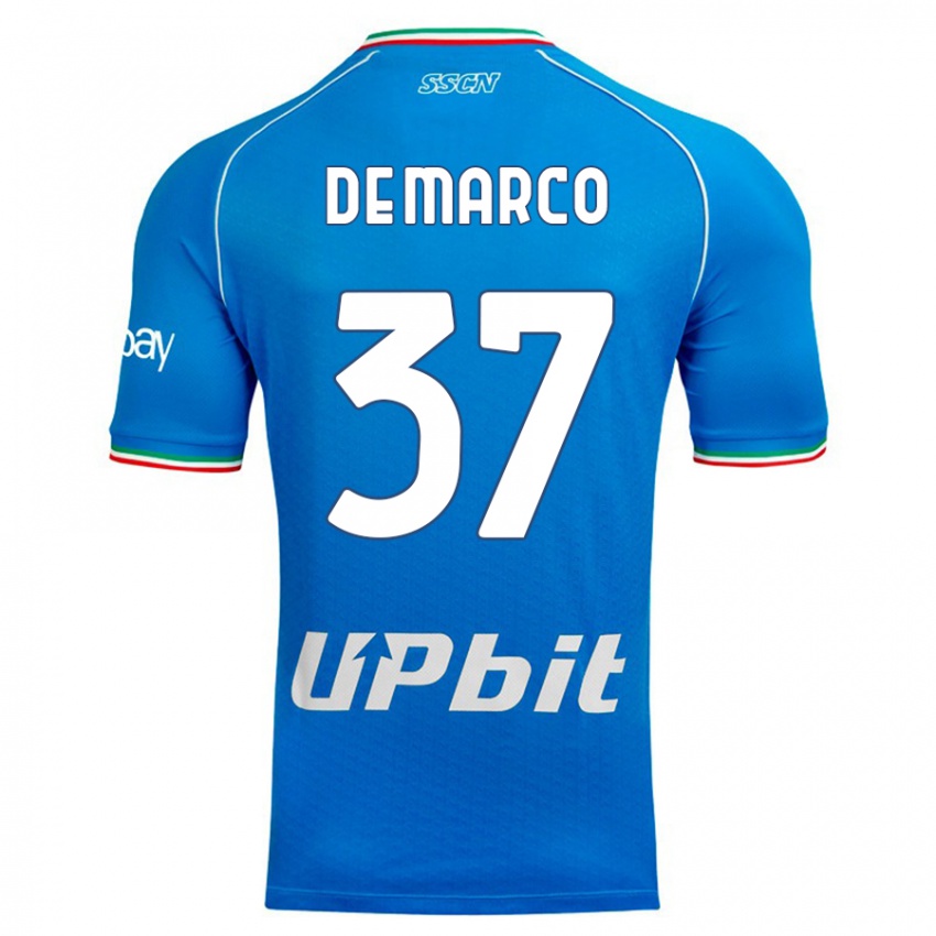 Donna Maglia Francesco De Marco #37 Cielo Blu Kit Gara Home 2023/24 Maglietta