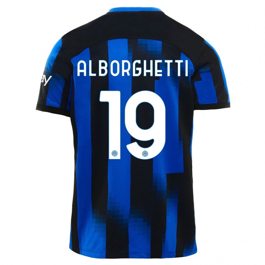 Donna Maglia Lisa Alborghetti #19 Nero Blu Kit Gara Home 2023/24 Maglietta