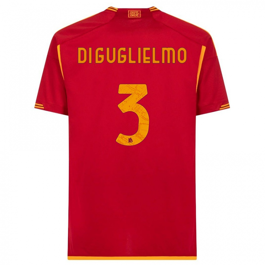 Donna Maglia Lucia Di Guglielmo #3 Rosso Kit Gara Home 2023/24 Maglietta