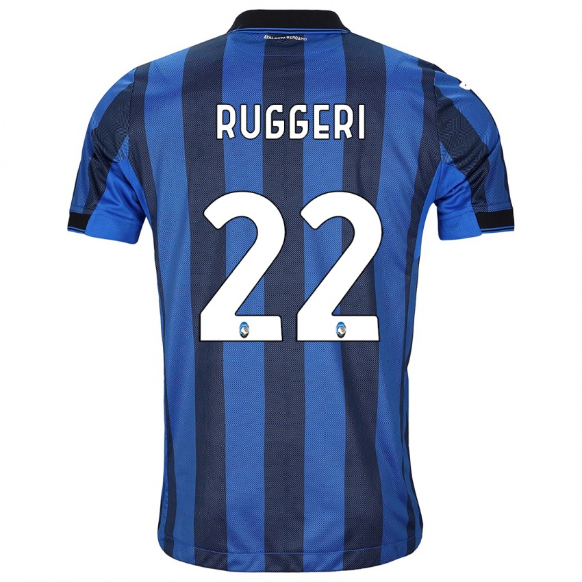 Donna Maglia Matteo Ruggeri #22 Nero Blu Kit Gara Home 2023/24 Maglietta