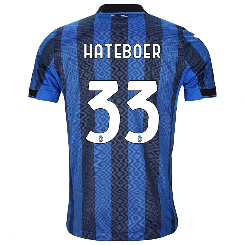 Donna Maglia Hans Hateboer #33 Nero Blu Kit Gara Home 2023/24 Maglietta