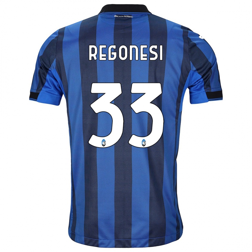 Donna Maglia Iacopo Regonesi #33 Nero Blu Kit Gara Home 2023/24 Maglietta