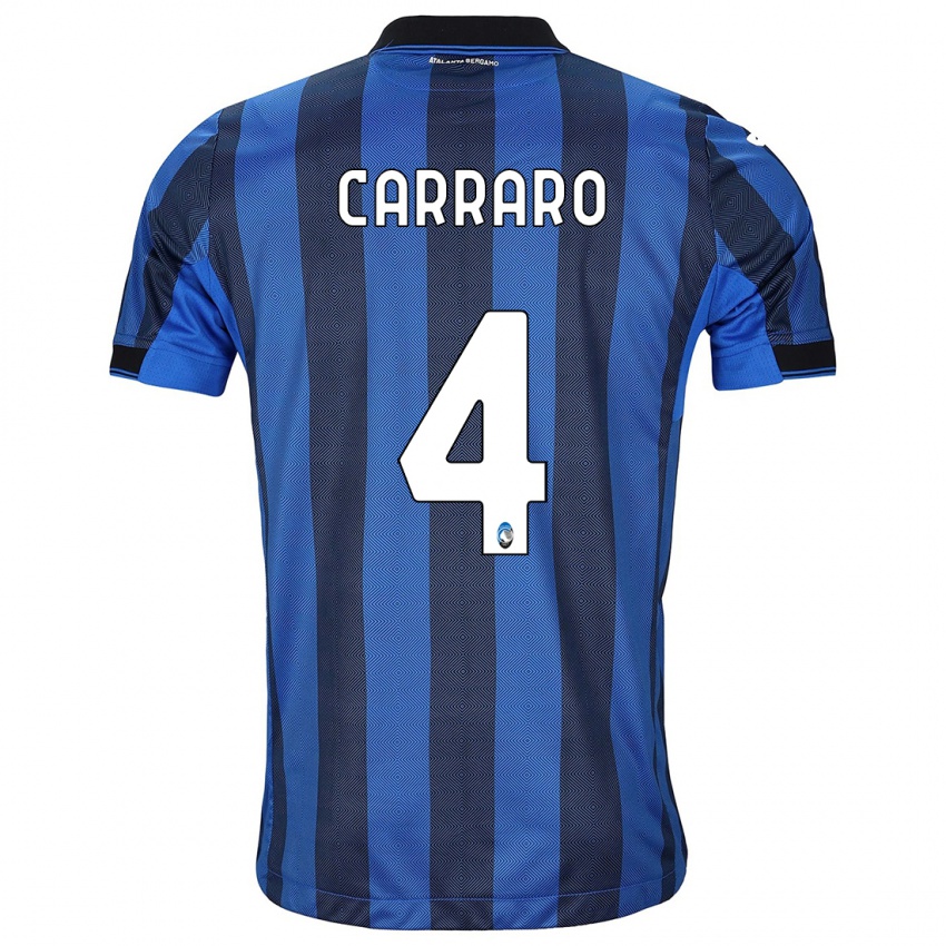 Donna Maglia Marco Carraro #4 Nero Blu Kit Gara Home 2023/24 Maglietta