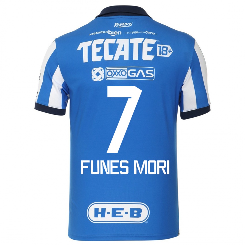 Donna Maglia Rogelio Funes Mori #7 Blu Bianco Kit Gara Home 2023/24 Maglietta