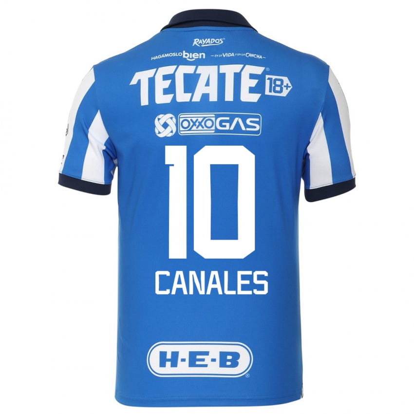 Donna Maglia Sergio Canales #10 Blu Bianco Kit Gara Home 2023/24 Maglietta