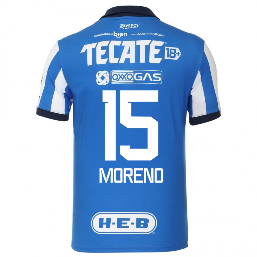 Donna Maglia Hector Moreno #15 Blu Bianco Kit Gara Home 2023/24 Maglietta